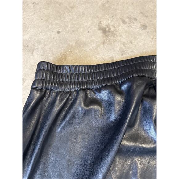 Soft Surroundings Rivka Faux Leather Pants Black Pull On 1X‎ Wide Leg Stretch - Picture 12 of 13
